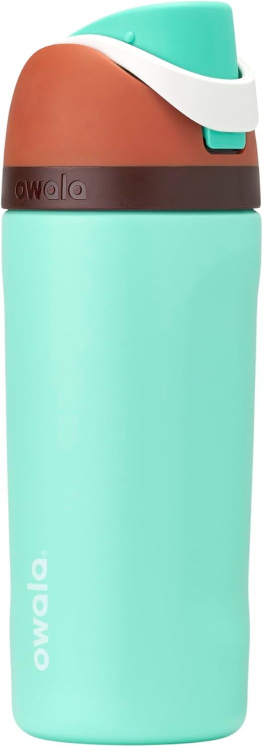 Owala FreeSip Insulated Stainless Steel Water Bottle with Straw for Sports, Travel, and School BPA-Free Sports Water Bottle, 24 oz, Dreamy Field