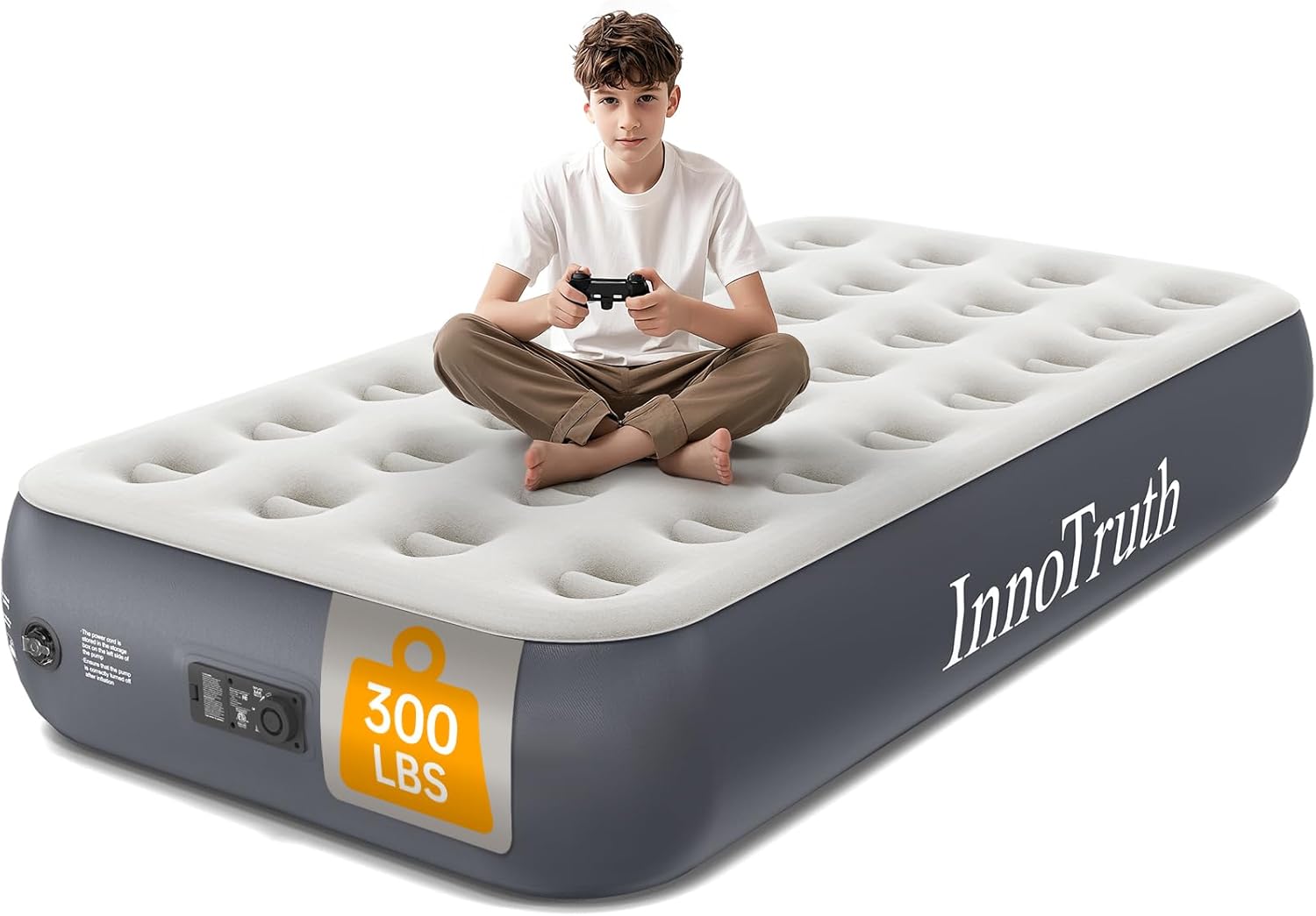 InnoTruth Air Mattress Queen with Built in Pump, Inflatable Blow up Mattress, 18" Raised Colchones Inflables Air Bed for Guests & Home, Ideal for Home Use and Outdoor Camping, 650lb Weight Capacity