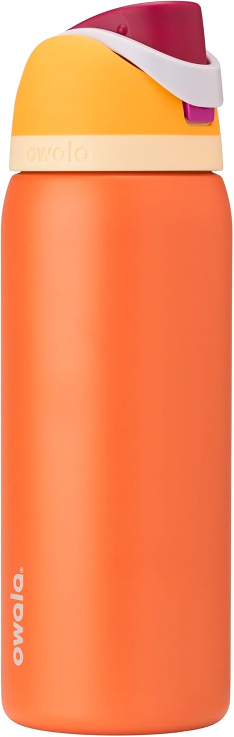 Owala FreeSip Insulated Stainless Steel Water Bottle with Straw for Sports, Travel, and School BPA-Free Sports Water Bottle, 24 oz, Dreamy Field