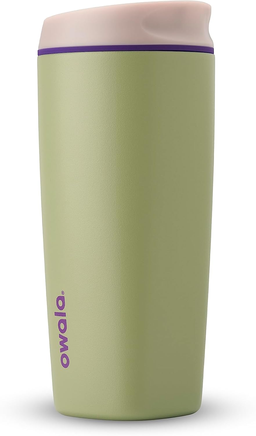 Owala SmoothSip Insulated Stainless Steel Coffee Tumbler, Reusable Iced Coffee Cup, Hot Coffee Travel Mug, BPA Free 20 oz, Gray (Cloudscape)