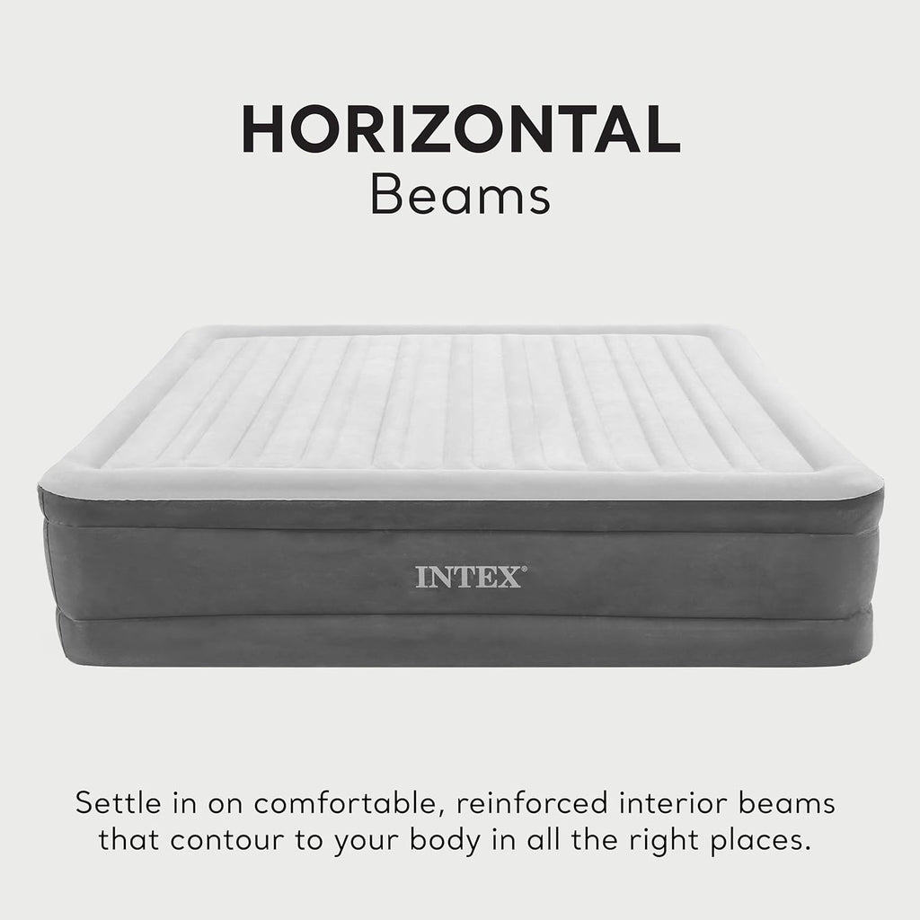 Intex Comfort Dura-Beam Airbed Internal Electric Pump Bed Height Elevated (2020 Model)