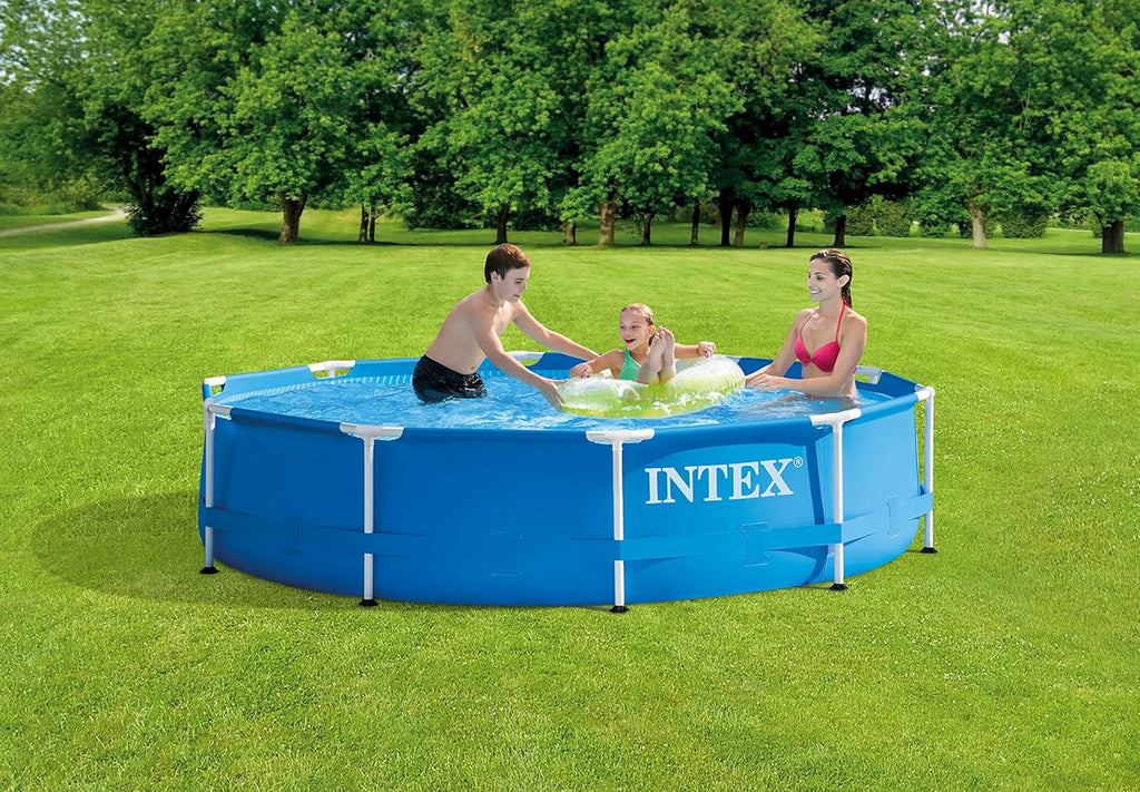 INTEX 28201EH Metal Frame Above Ground Swimming Pool Set: 10ft x 30in – Includes 330 GPH Cartridge Filter Pump – Puncture-Resistant Material – Rust Resistant – 1185 Gallon Capacity